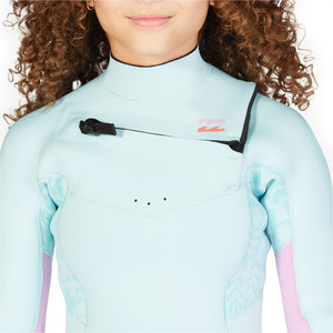 2022 Billabong Teen Girls Synergy 4/3mm Chest Zip Wetsuit F44G41 - Iceberg